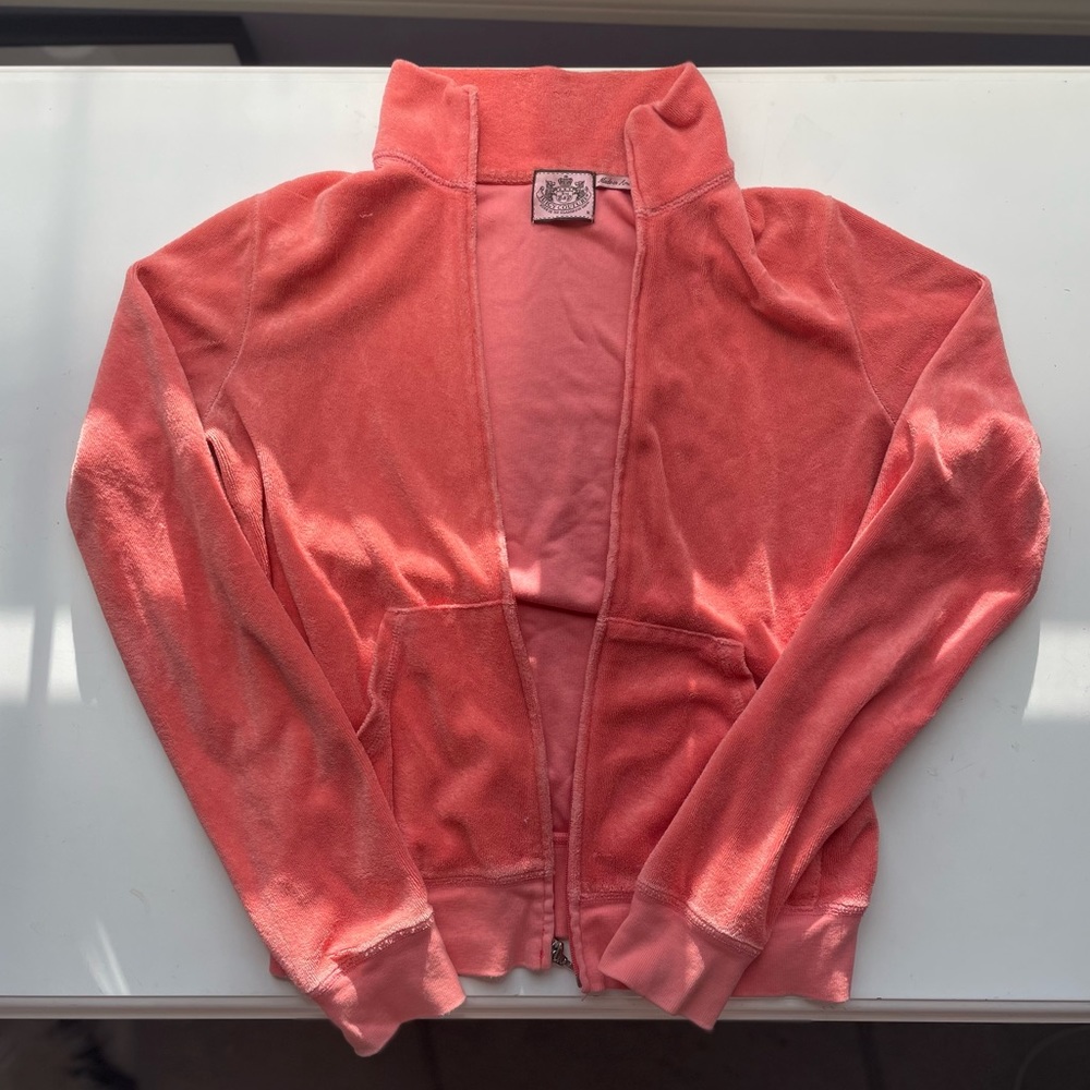 JUICY COUTURE PINK VELOUR ZIP UP Y2K